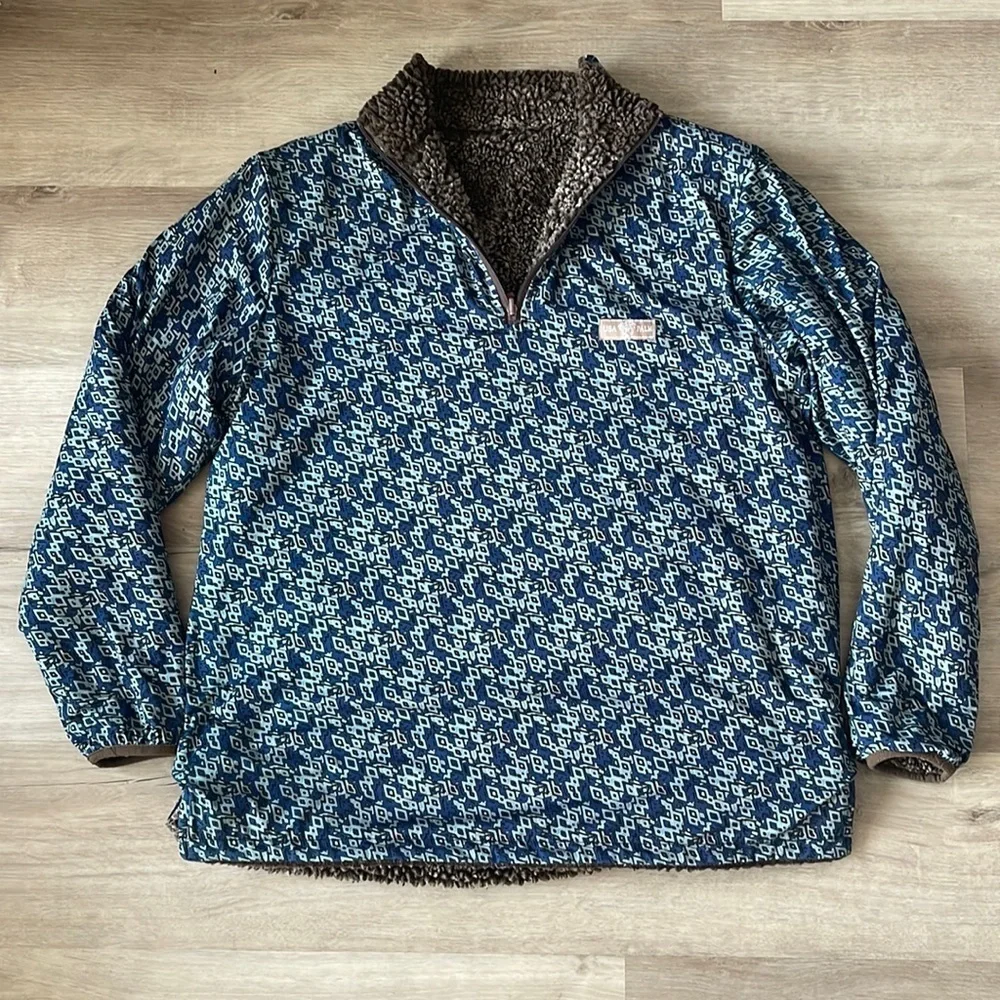 USA PALM Reversible Sherpa 1/4 zip sz M-L